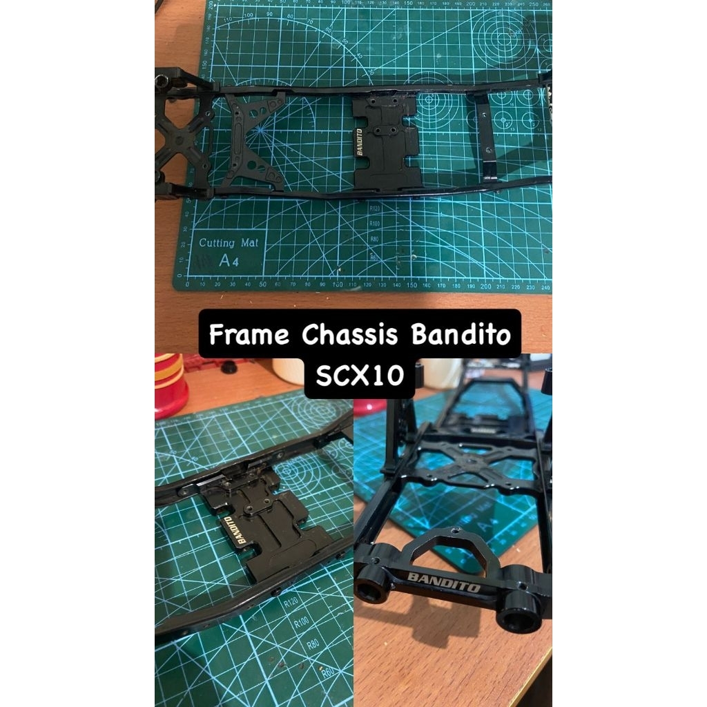 Frame SCX10 SCX 10 Chassis Chasis RC 1/10 1:10 Bandito inc Skid Plate, Shock Tower, Bumper Mount