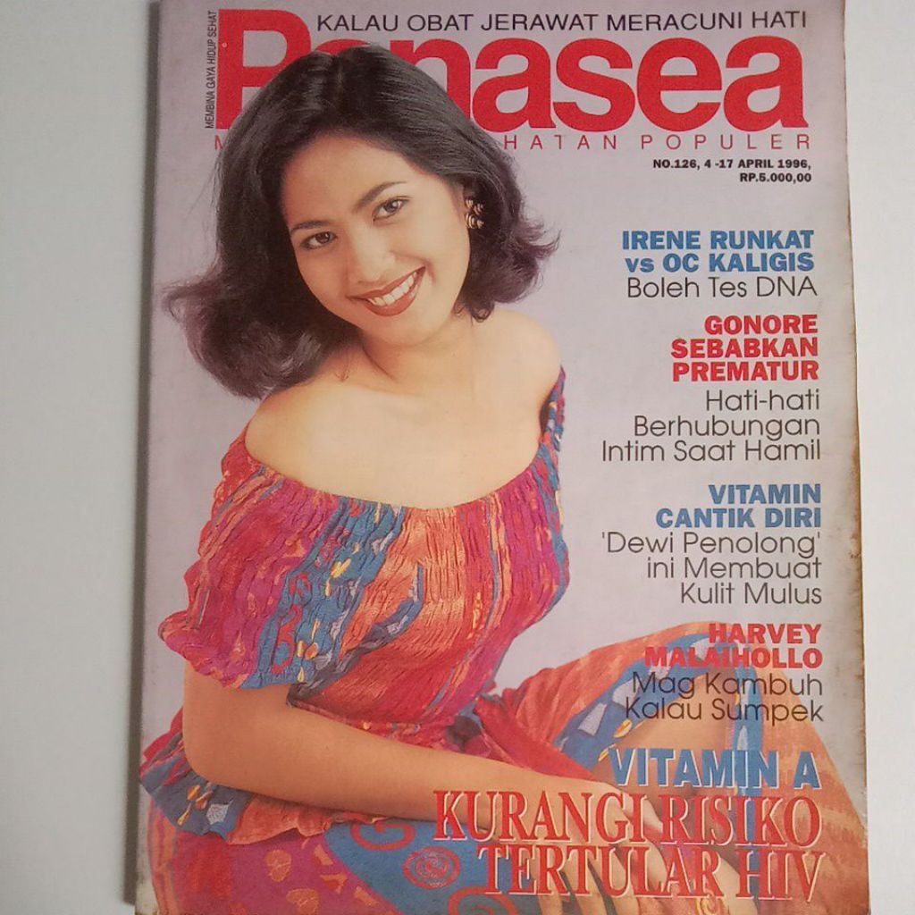 Majalah Panasea Tahun 1996 Cover Cantik Reno Sarah (Semifinalis Gadsam'91)