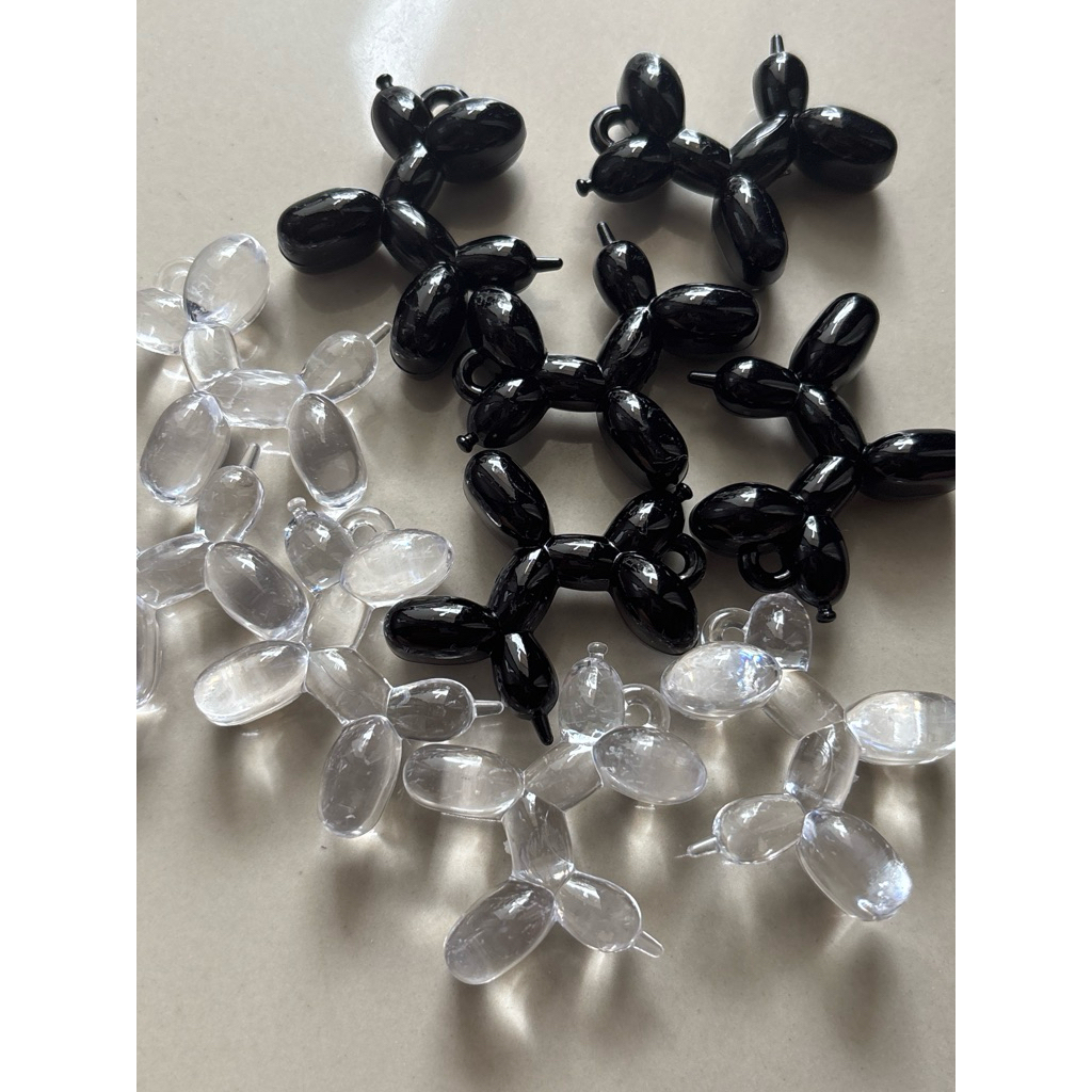 5pcs manik pudel / bandul anjing pudel