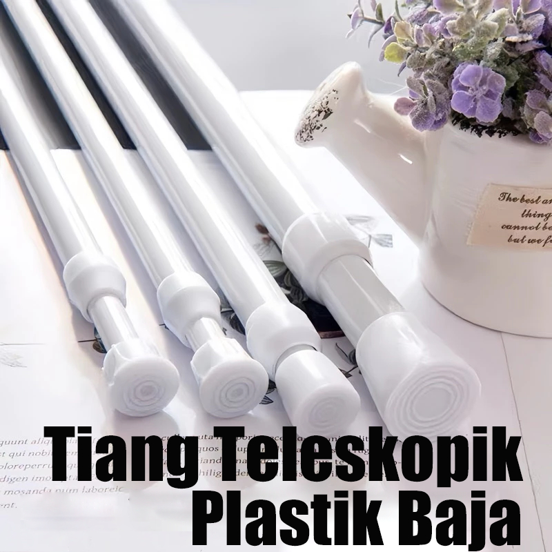 Tiang Fleksibel Serbaguna 30-350cm – Tanpa Paku, Untuk Gorden Jendela Kamar Mandi Jemuran Baju