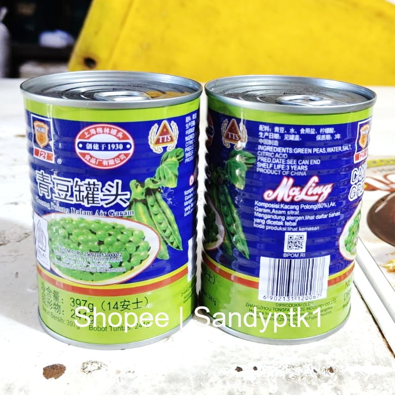 Kacang Polong Hijau Kaleng Green Peas TTS Maling Ma Ling