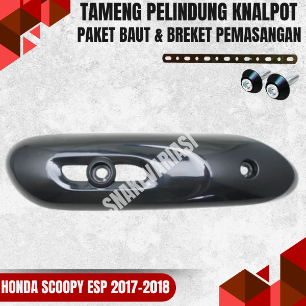 Cover Tutup Tameng Knalpot Honda Scoopy Esp Old 2017 + Baut Dan Breket Pemasangan