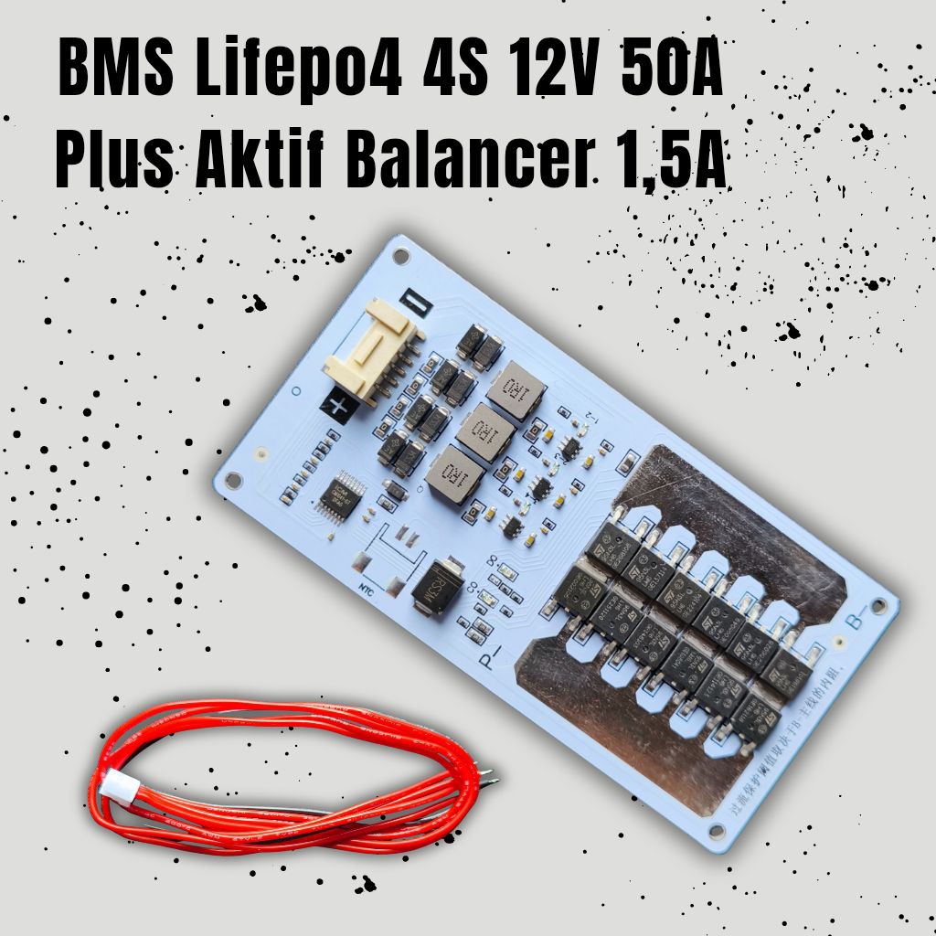 BMS Lifepo4 4S 50A BMS Plus Active Balancer 1,5A – Pelindung & Penyeimbang Cell baterai Lifepo4