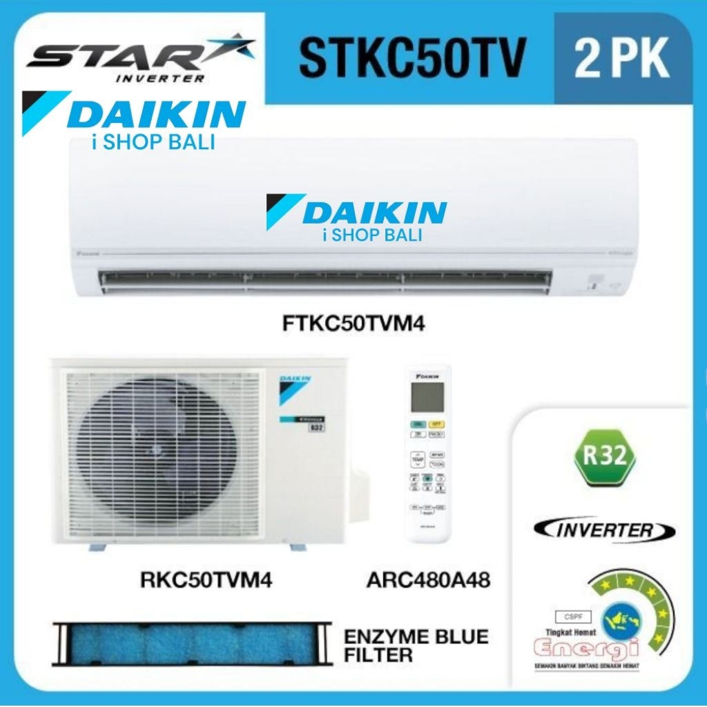 Ac Daikin Thailand Star inverter 2 Pk FTKC50TV
