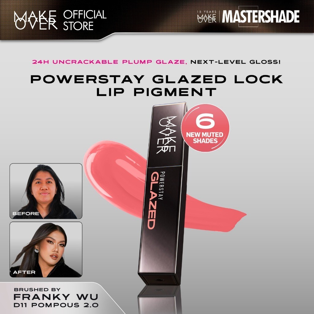 DandanBeauty MAKE OVER Powerstay Glazed Lock Lip Pigment - NIKI Aqeela Sargio Mahalini Lip Glazed Pl