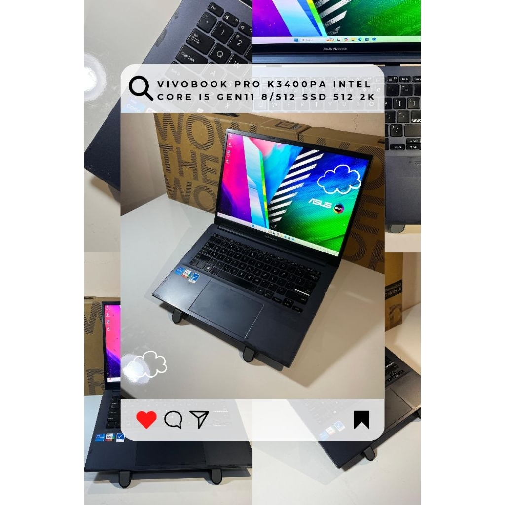 ASUS VIVOBOOK PRO K3400PA i5-11300H Gen11  8/512 IPS 2K fullset
