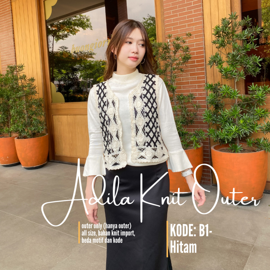 ADILA KNIT OUTER - LUARAN KNIT - Rompi outer knit - VEST KNIT OUTER
