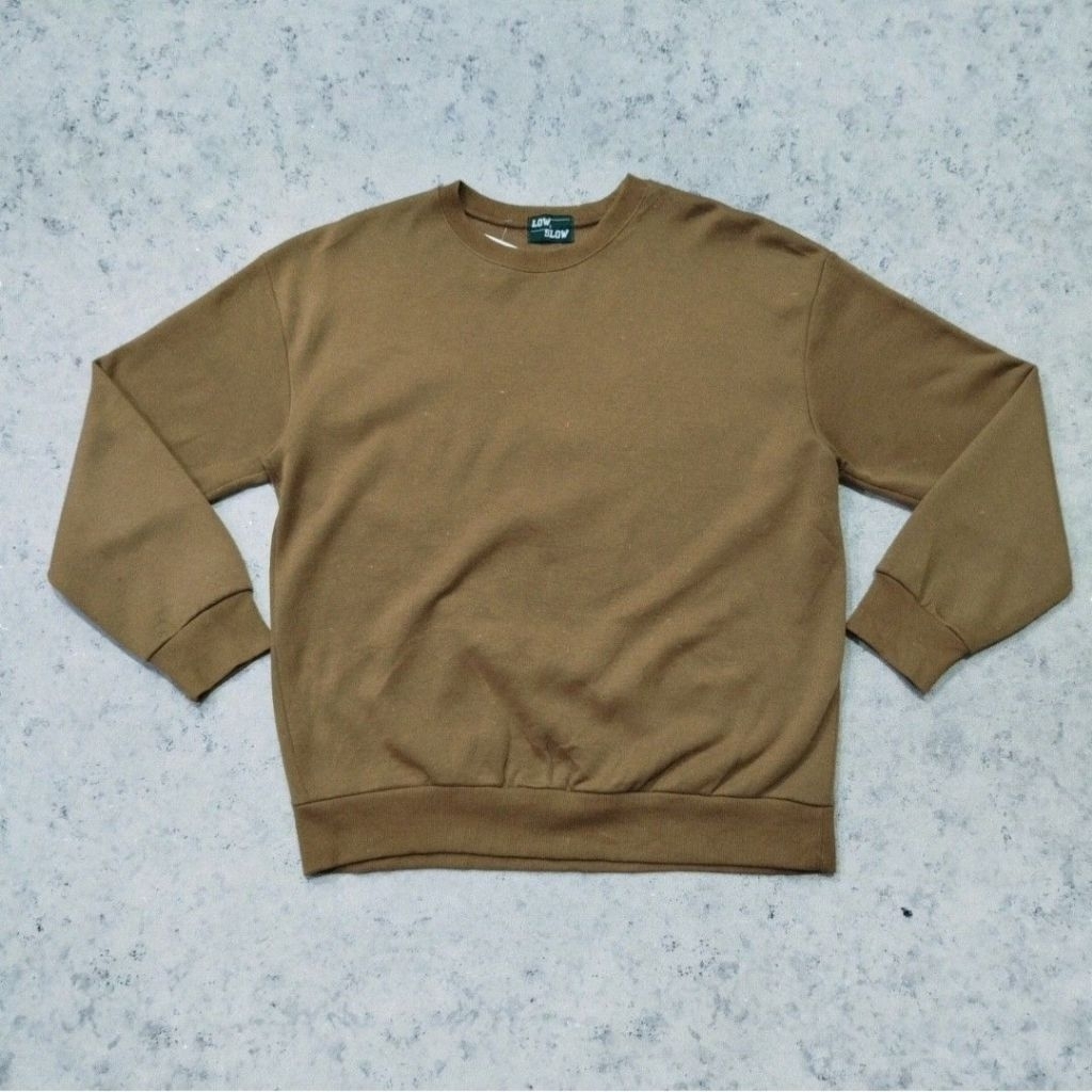 crewneck pria murah LOW SLOW sweater coklat polos murah bagus