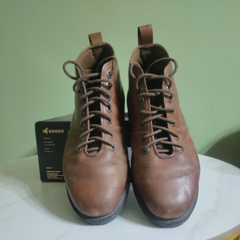 BRODO BOOTS BEKAS BOOTS BRODO KULIT SEPATU BRODO SEPATU KULIT SIGNORE BROWN SECOND