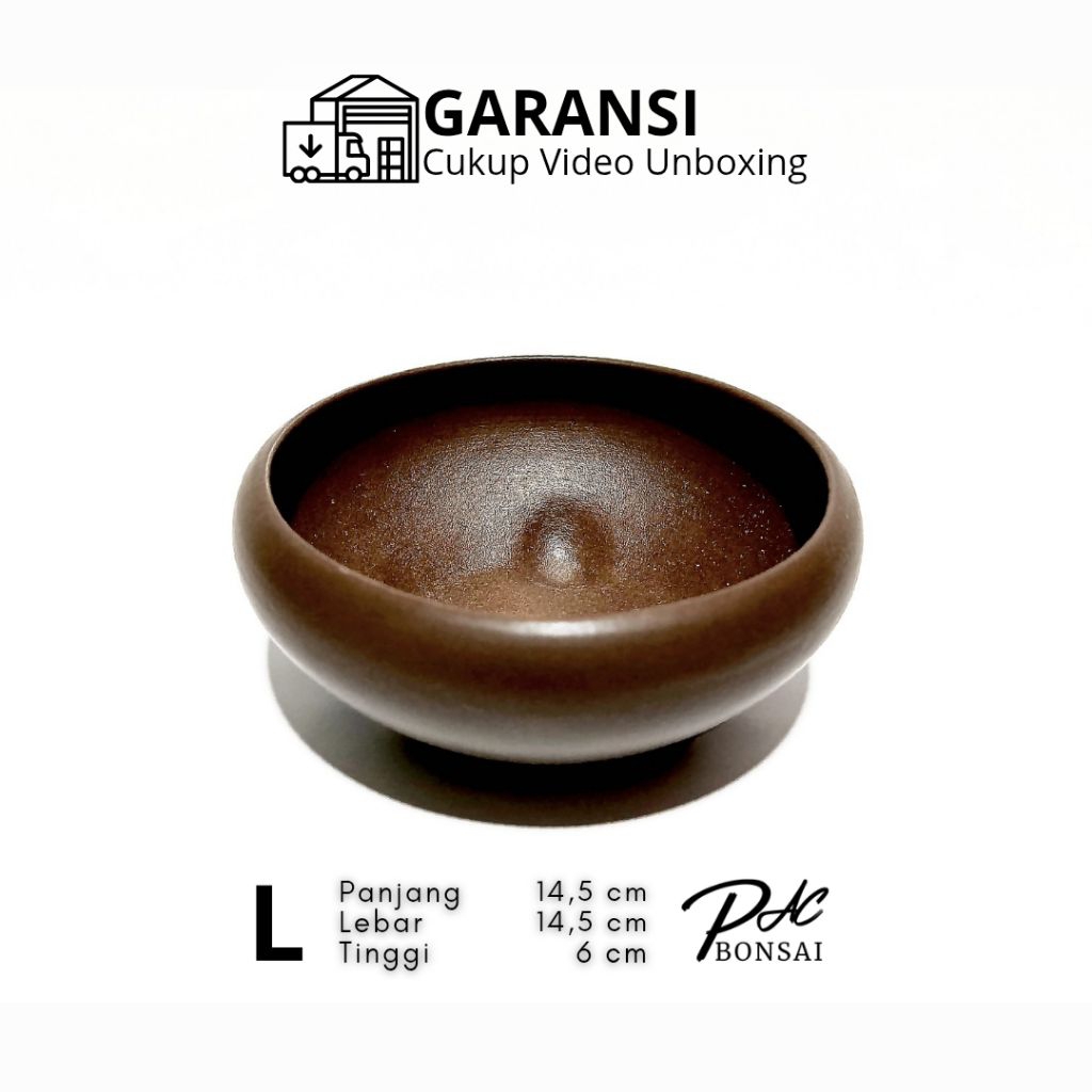 PREMIUM PAC Bonsai | Pot Bonsai Berbahan Keramik Ukuran Mame Bulat