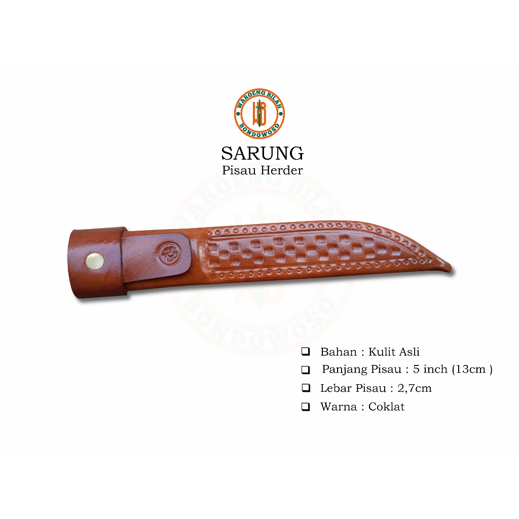 Sarung Pisau HERDER 5 inch ( 13cm ) kulit Asli