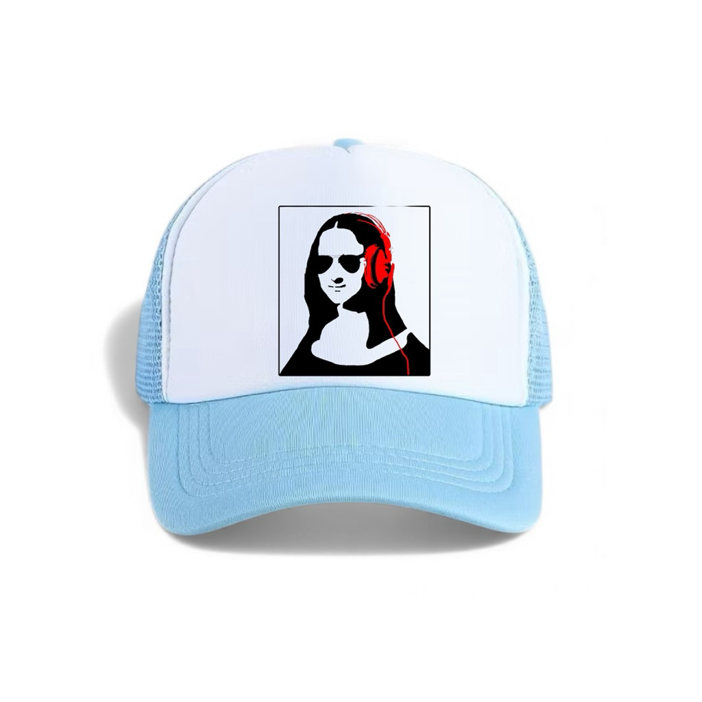 PROMO TOPI JARING BIRU MUDA Topi Jaring Topi Trucker Topi Sablon Topi Basis Topi Pria Wanita Premium