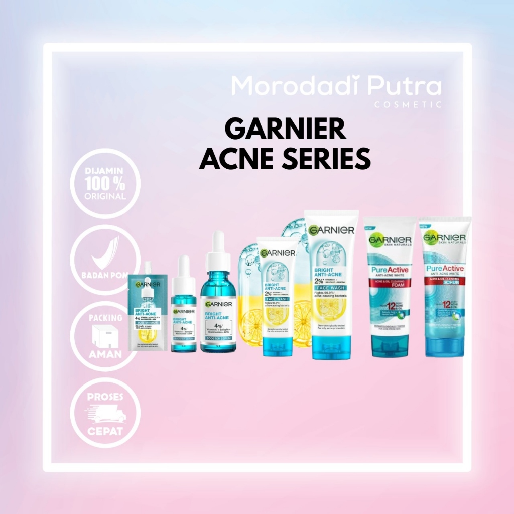Garnier Bright Complete Anti Acne Series (KEMASAN RANDOM) / Rangkaian Produk Jerawat Garnier