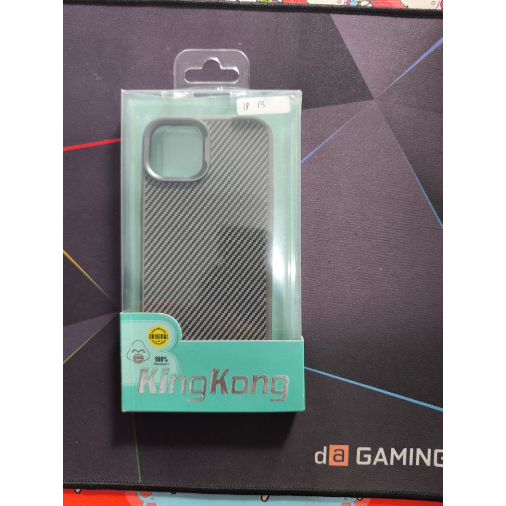 Case Iphone 13 merk KINGKONG motif Carbon Black preloved