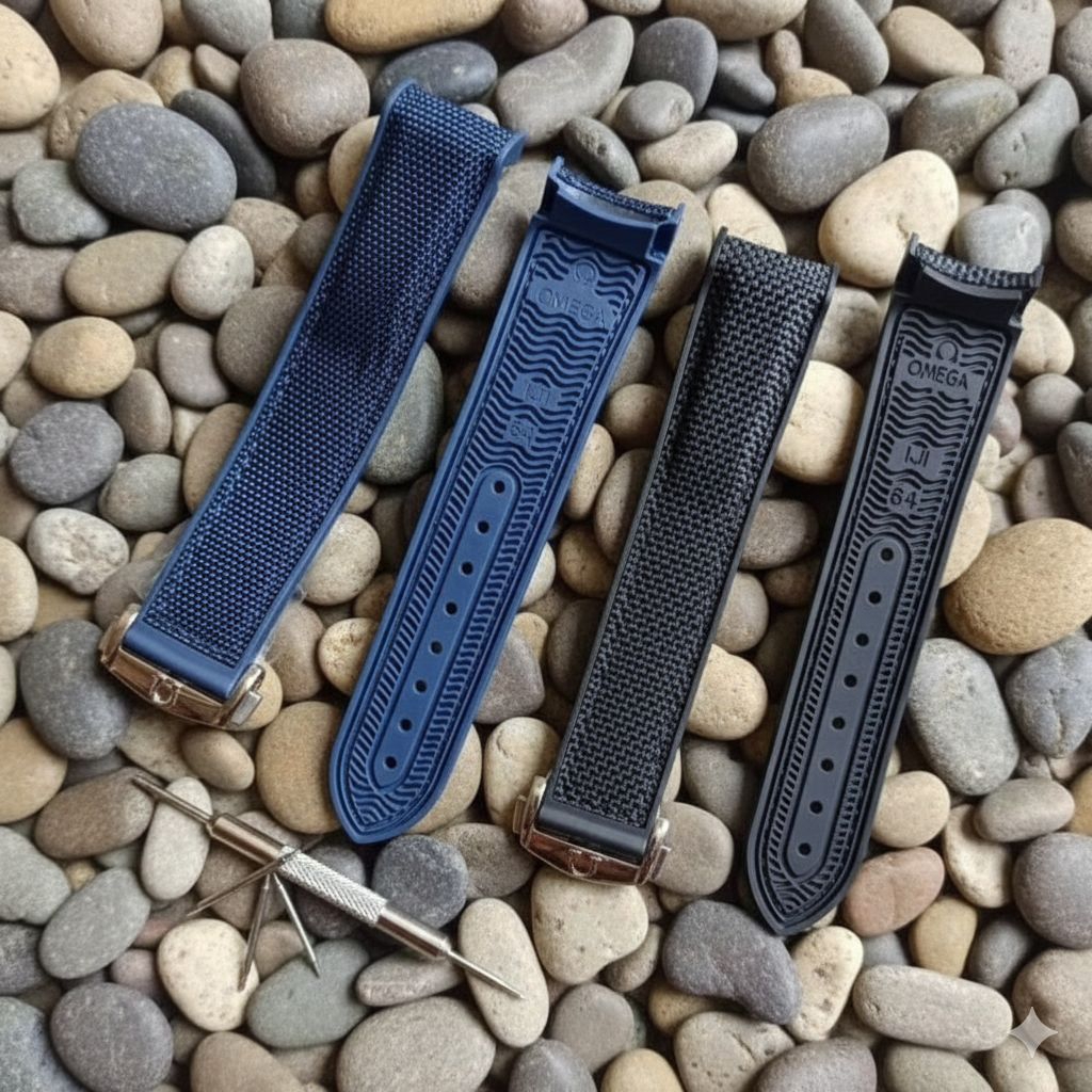 Strap Tali Jam Tangan Omega Tali Jam Omega Kanvas Rubber 20mm 22mm Strap Watch Omega