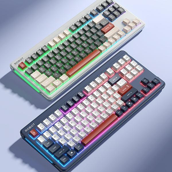 ROBOT Keyboard Mechanical RK50 89 Key – Rainbow Backlight | PBT Keycaps | Desain Kompak & Nyaman Dip