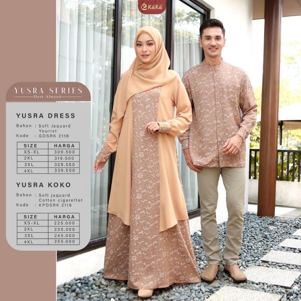 Keke Gamis Dewasa Yusra Katun Warna Dark Almond,sky blue