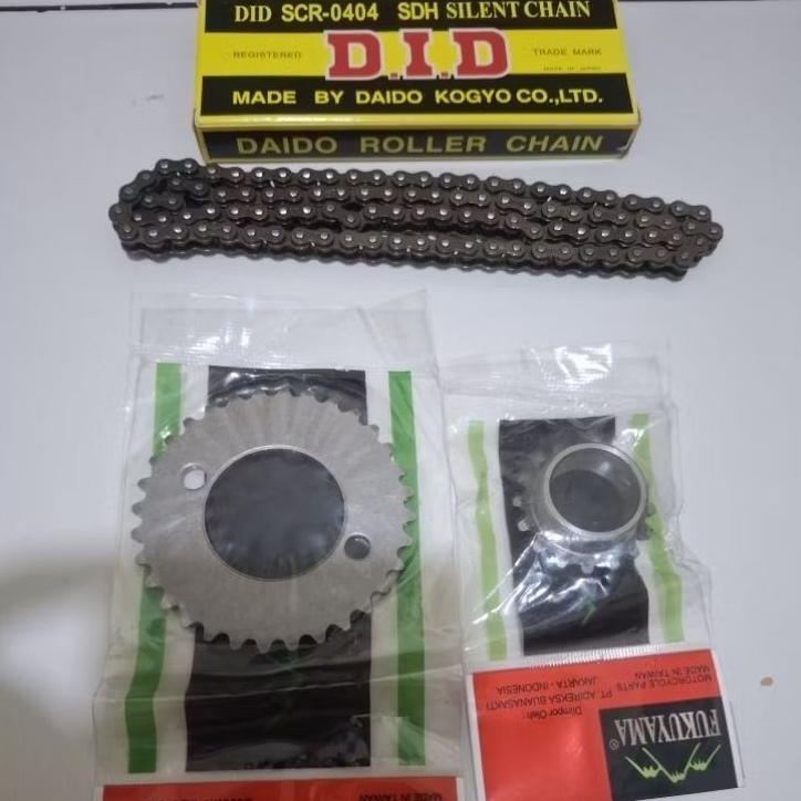 RANTAI KAMPRAT DID SERIES 25H 102L SET GIGI TEMING ATAS BAWAH 32T 16T PNP CB GL MP TIGER