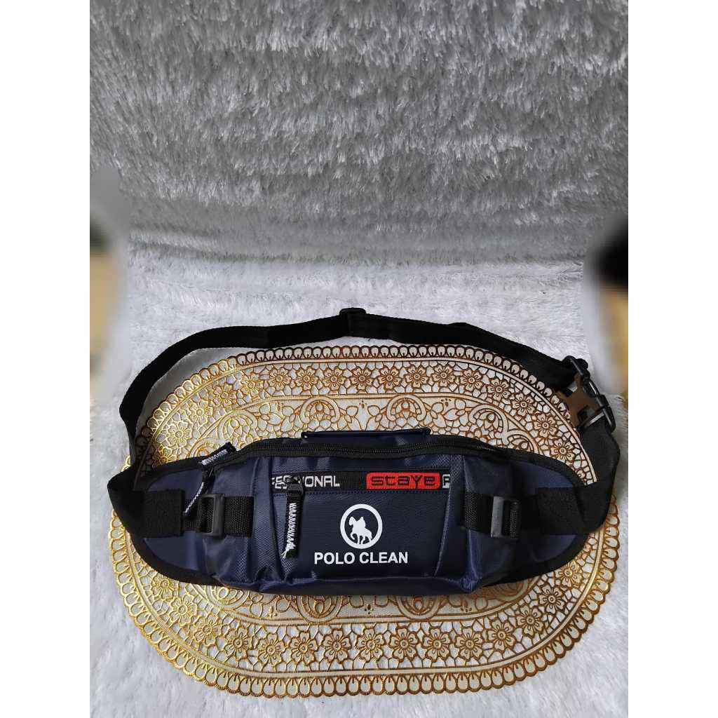 Tas pinggang casual pria bahan loncem waterproof - waistbag pria anti air multifungsi best seller