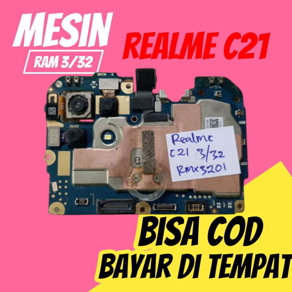 MESIN REALME C21 RMX3201 RAM 3/32 KONDISI HIDUP NORMAL