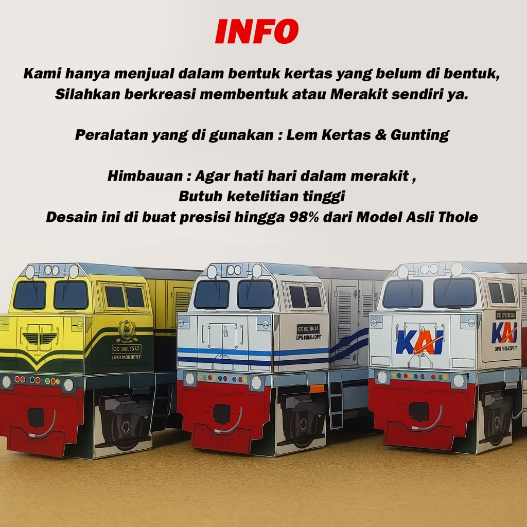 Cyailaa Parade  Papercraft Kereta Api Skala 1:55 Iman Zto