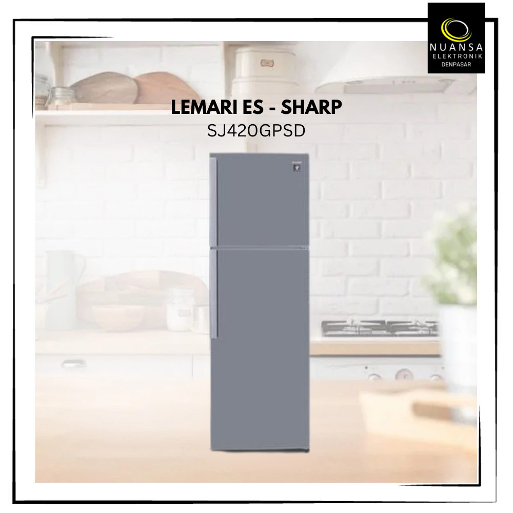 LEMARI ES SHARP 2 PINTU TANPA BUNGA ES SJ420GPSD - Nuansa Elektronik Denpasar
