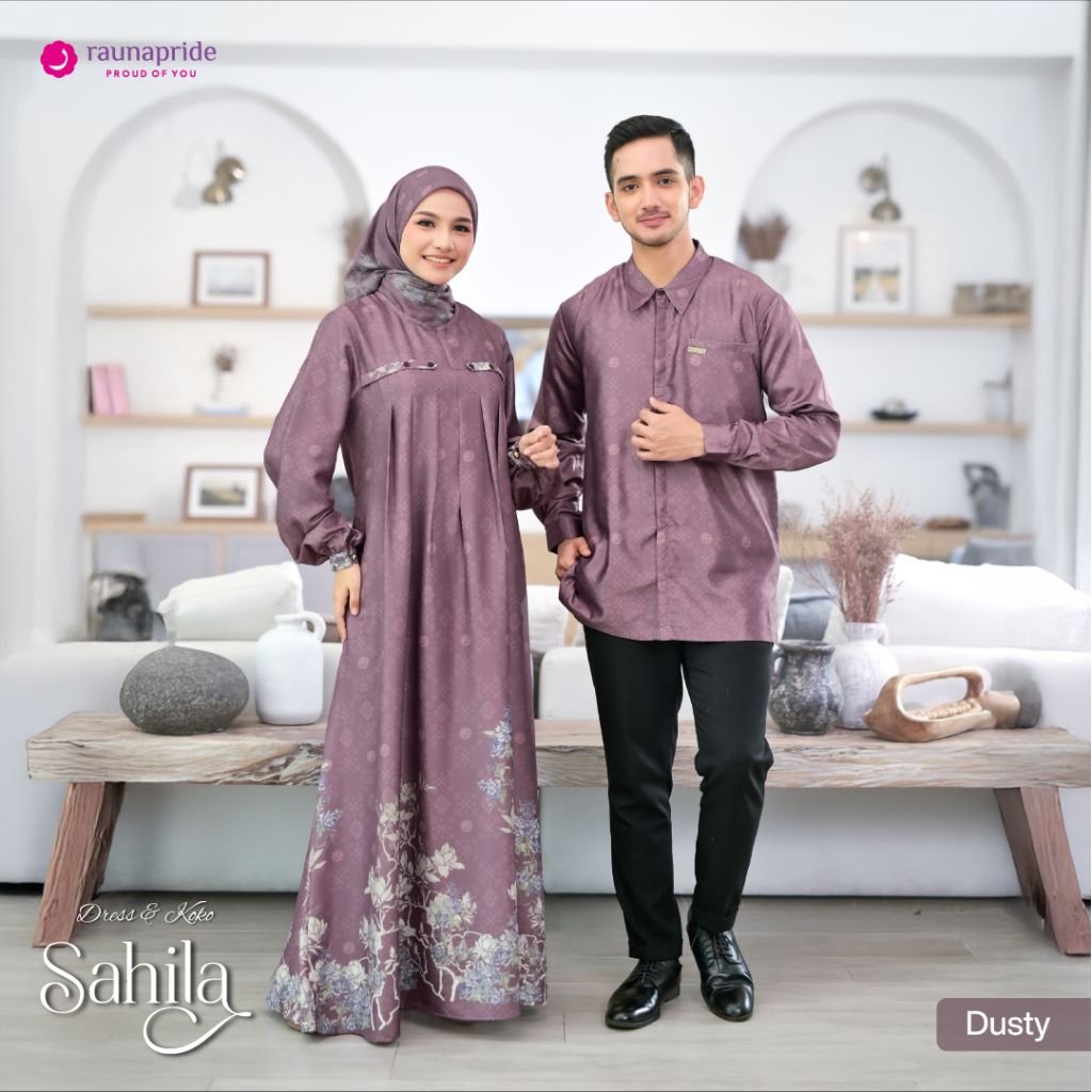 RAUNA SAHILA DUSTY Couple 2026 Family Set Muslim Lebaran Wanita Raunapride