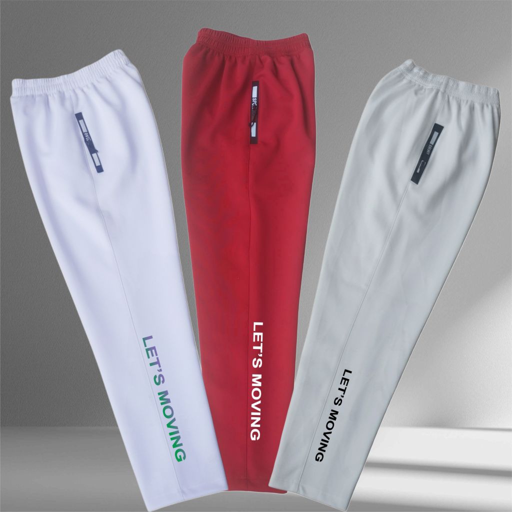 Celana Training Pria Wanita Bahan Lembut Tebal Scuba warna Merah Putih Navy Abu