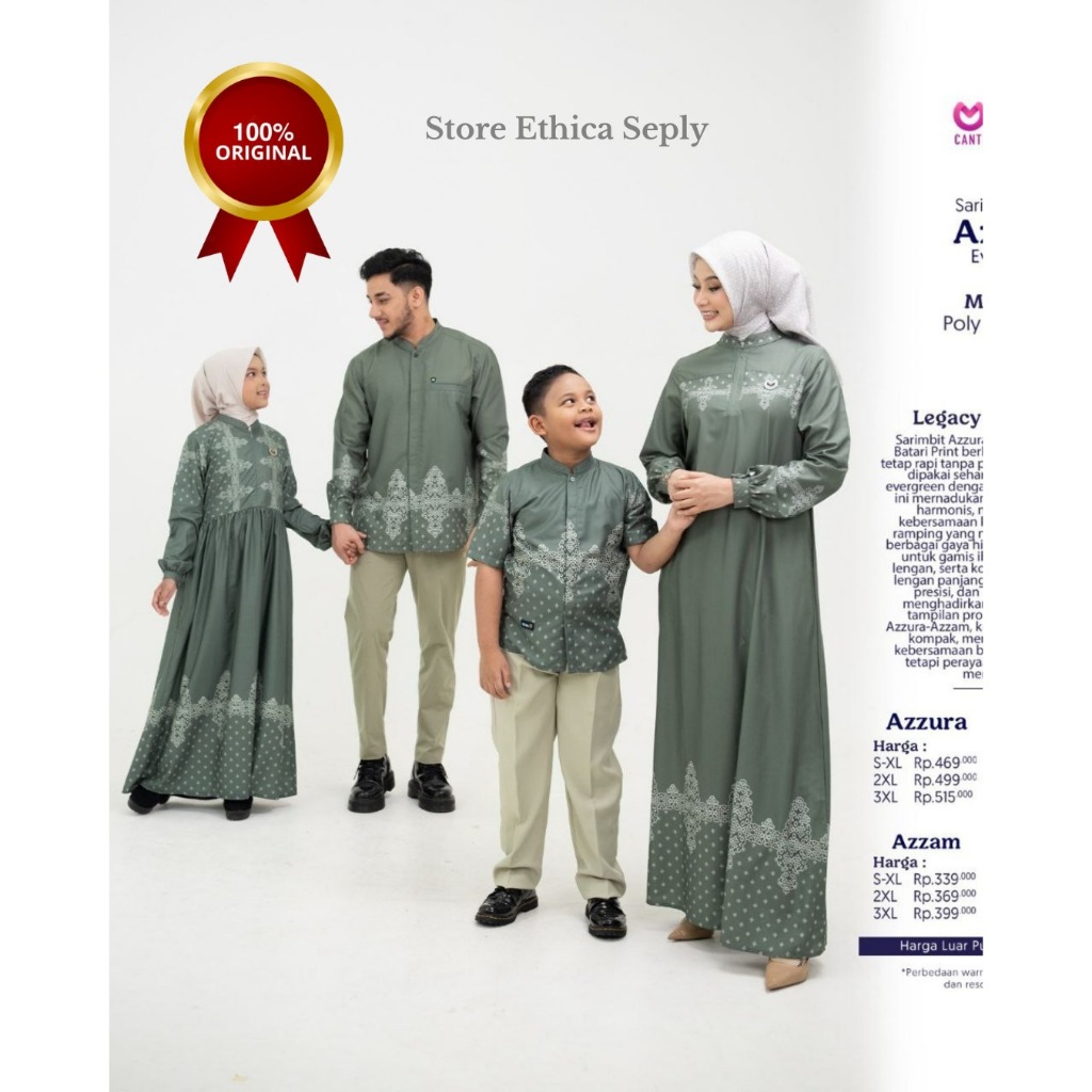 New arrival Gamis Sarimbit Keluarga Mutif Azzura Azzam Evergreen