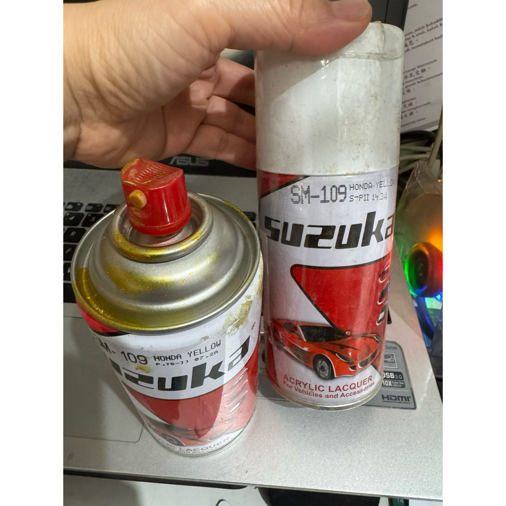 cat semprot suzuka warna honda yellow
