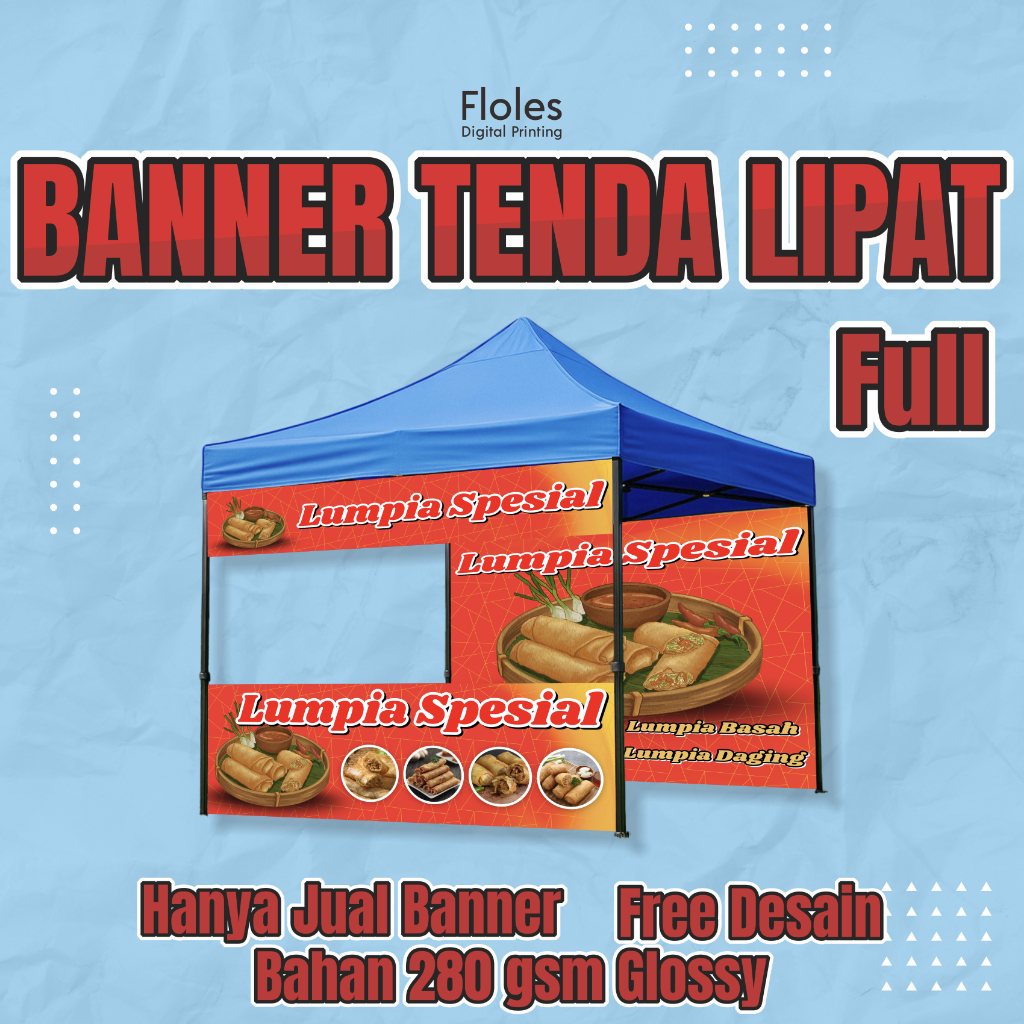 Banner Tenda Lipat /  Banner Branding Tenda / Banner Tenda 3 x 3 m / Banner Tenda 300 x 300 cm