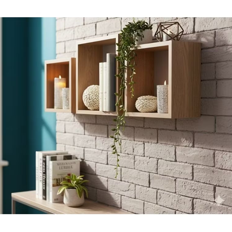 RAK DINDING KOTAK MINIMALIS 3 PCS