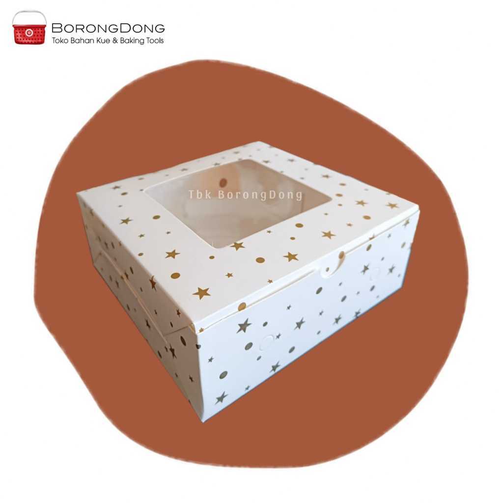 Kotak Kue Ivory Bintang 20x20x8 Cm / Dus Kue
