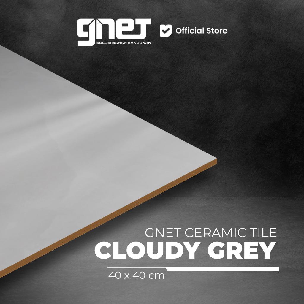 GNET Ceramic Cloudy Grey 40X40 | Keramik Lantai Marble Glossy