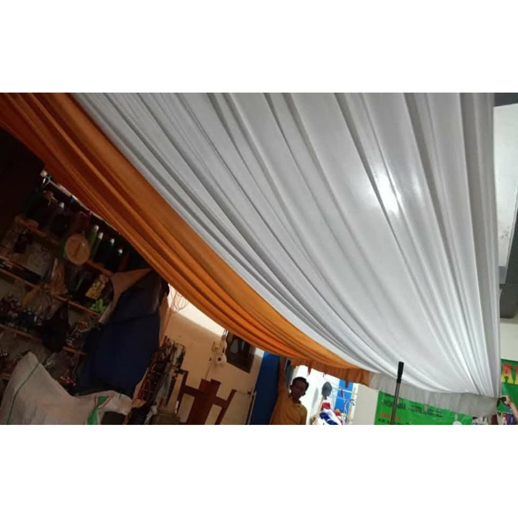 plafon dekorasi tenda model sisir / plafon tenda model garis ukuran 6 x 8 meter dua warna