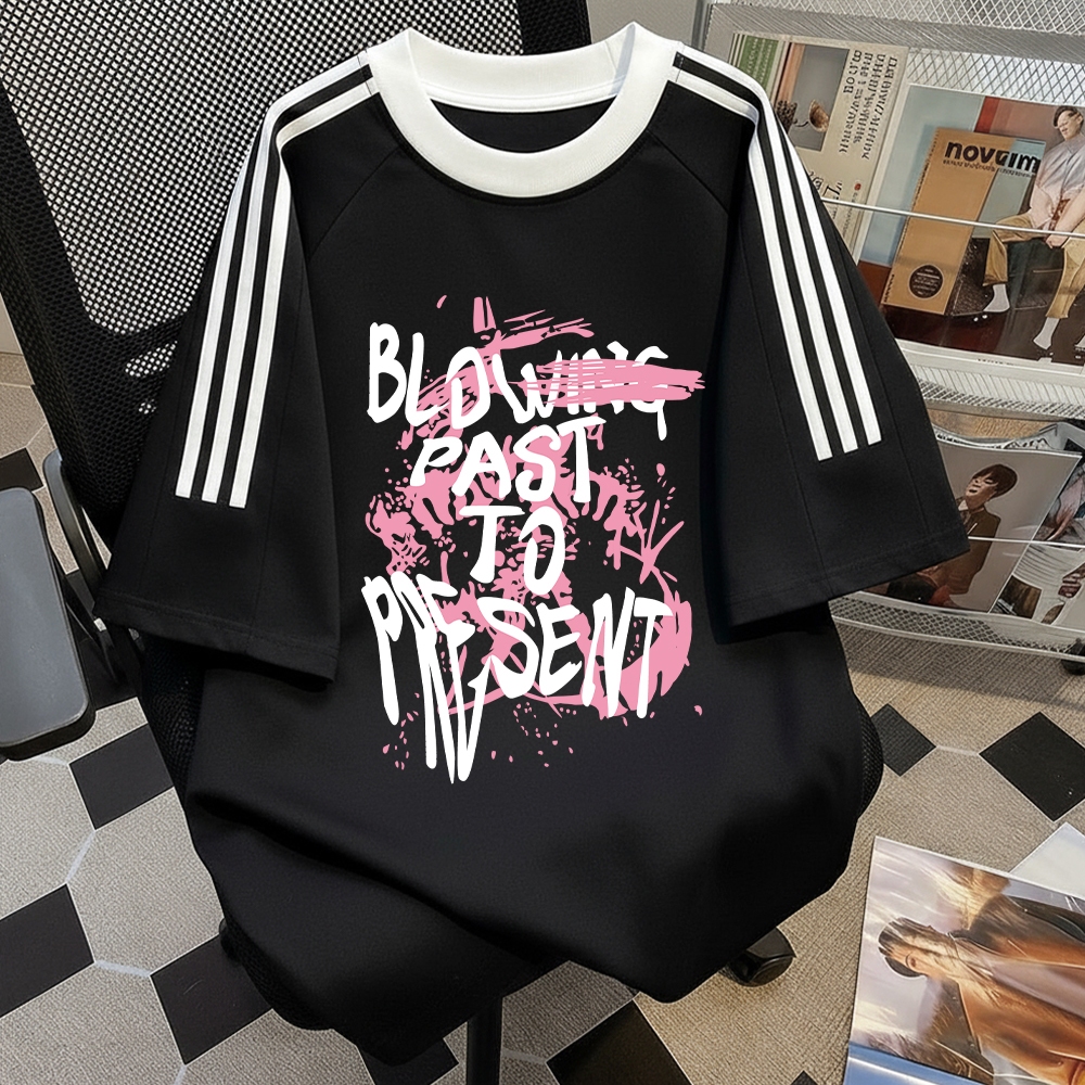 Naomifashion - Baju kaos oversize pria hitam | Baju atasan lengan pendek motif | Baju kaos pria kata