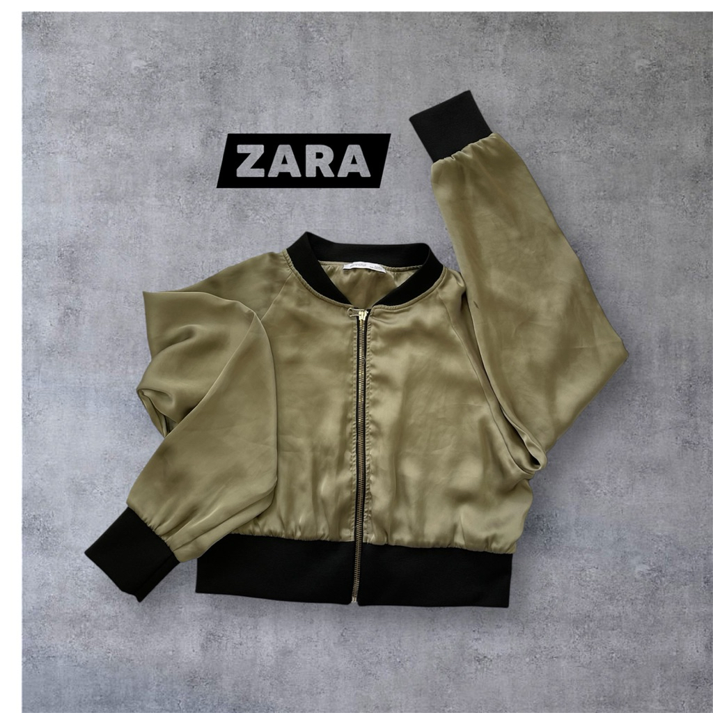 Zara satin jaket crop