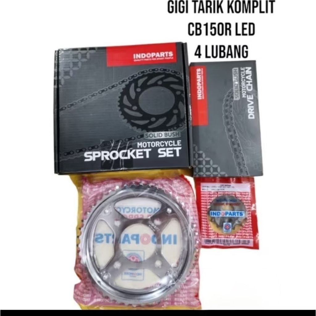 Gear set gigi tarik complete cb150r led 4lubang indopart
