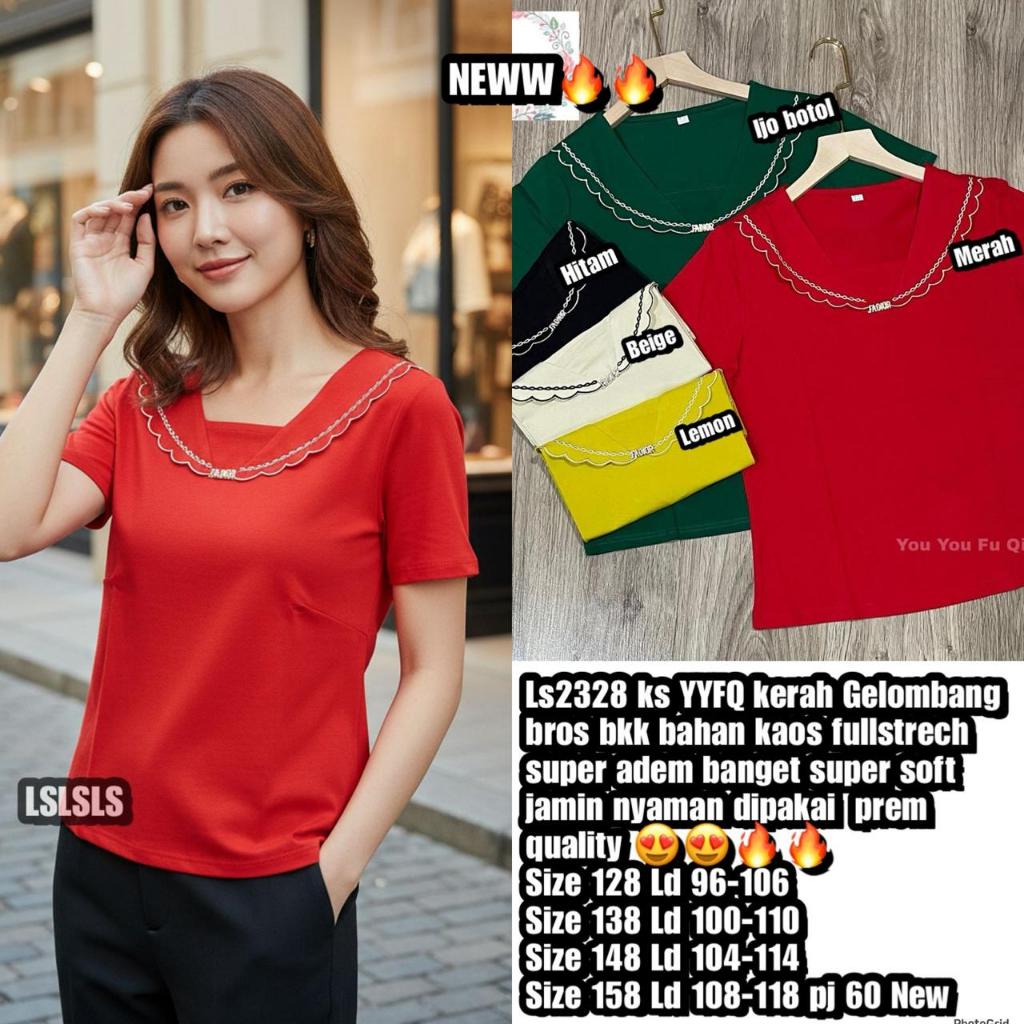 LS2328 KAOS KERAH GELOMBANG BROS