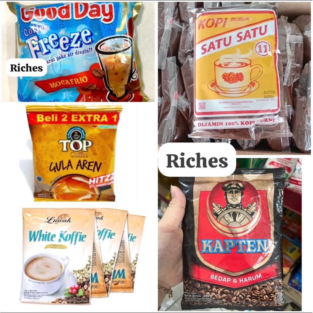 ANEKA KOPI GOODDAY FREZE-LUWAK WHITE-KAPTEN-TOP GULA AREN