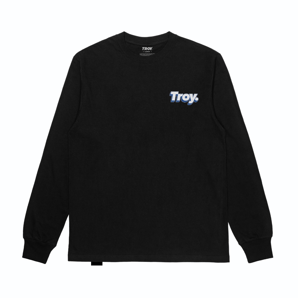 Troy Company Longsleeve Tshirt Black Typo - Kaos Hitam Lengan Panjang LSD 3437