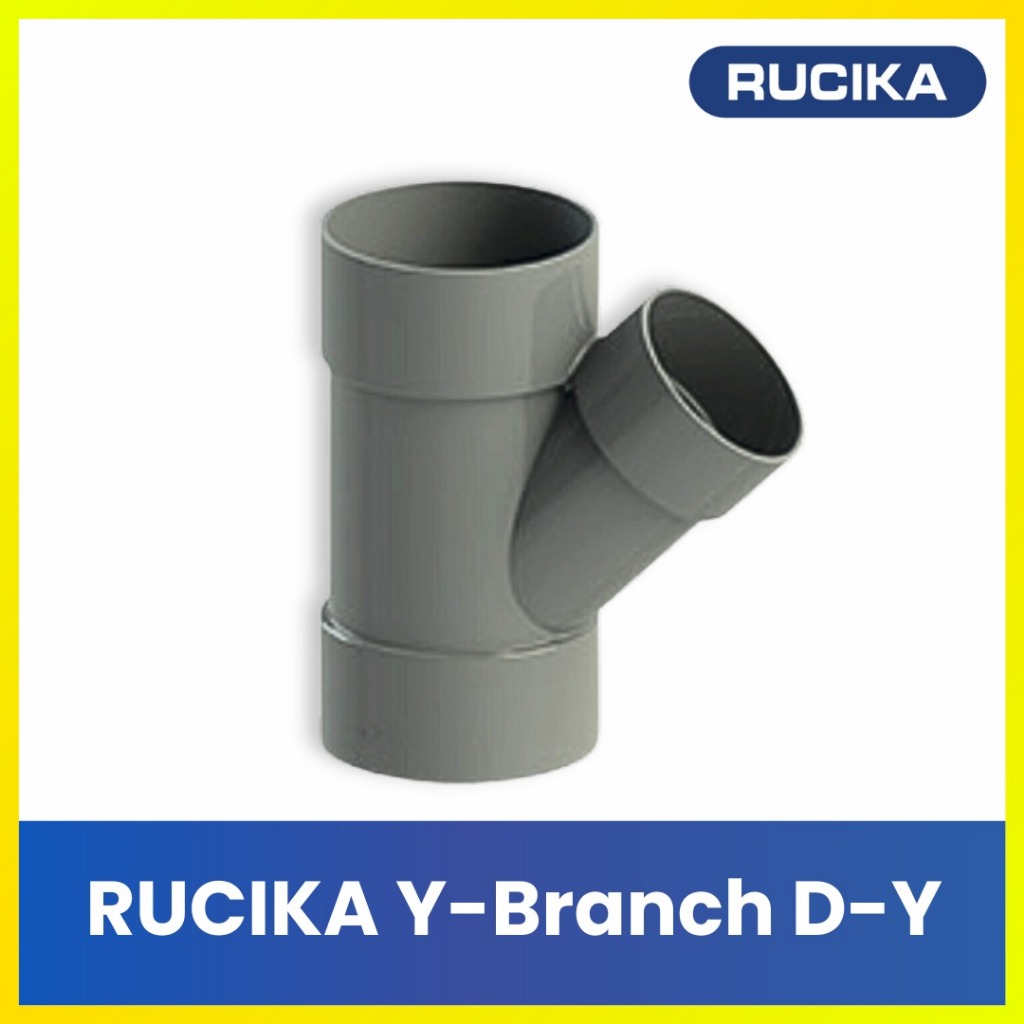 Rucika Y Branch D-Y PVC /Sambungan Pipa Paralon Abu-abu Berbagai Ukuran
