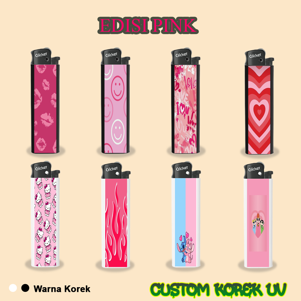 PINK Korek Print UV Korek Cricket Print Uv Korek Cricket Custom Sticker Waterproof