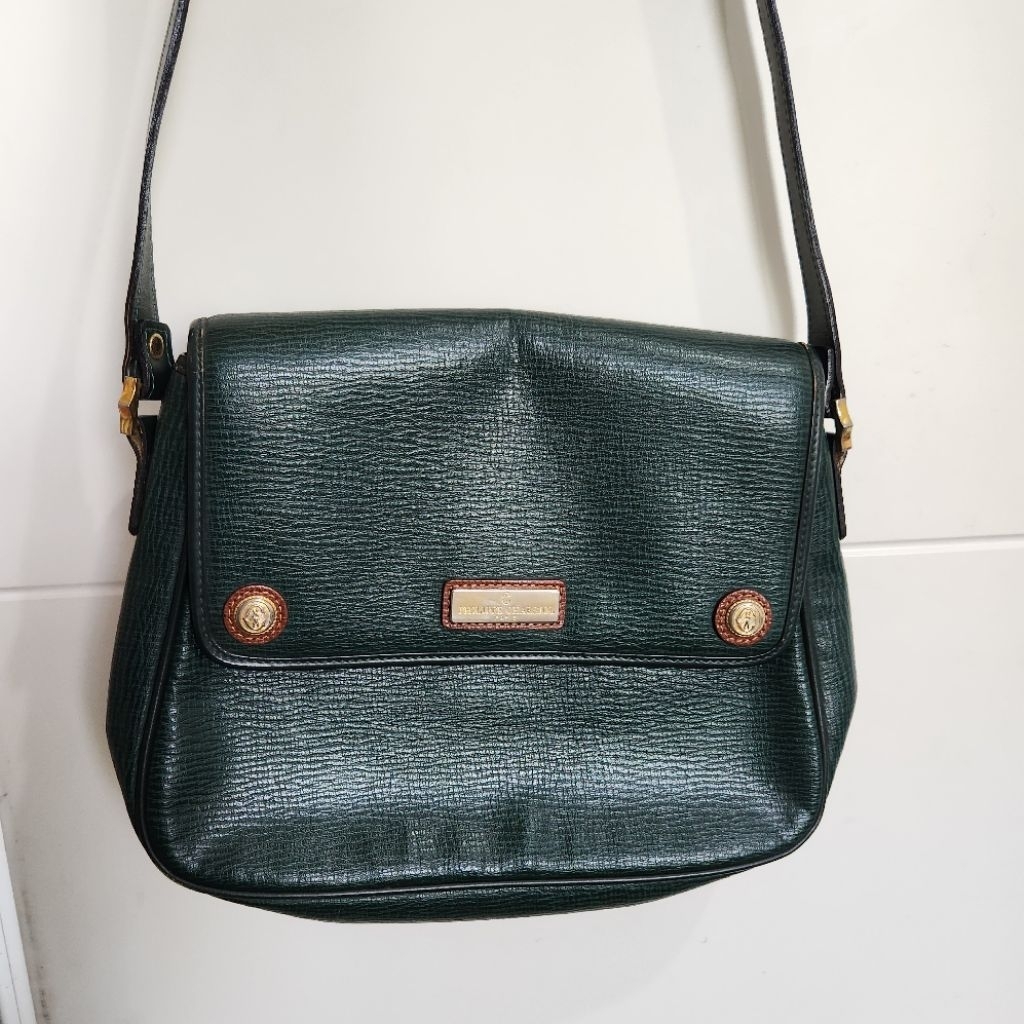 Tas Philippe charriol sling / shoulder bag leather - dark emerald green