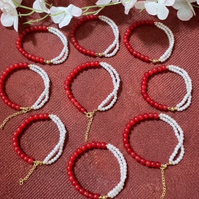 Gelang Tangan Manik Manik Batu Merah China Gelang Kecantikan
