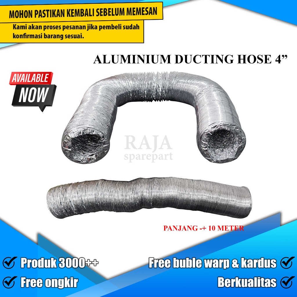 ADH4 PIPA EXHAUST COOKER HOOD / FLEXIBLE DUCTING / ALUMINIUM DUCTING HOSE 4"