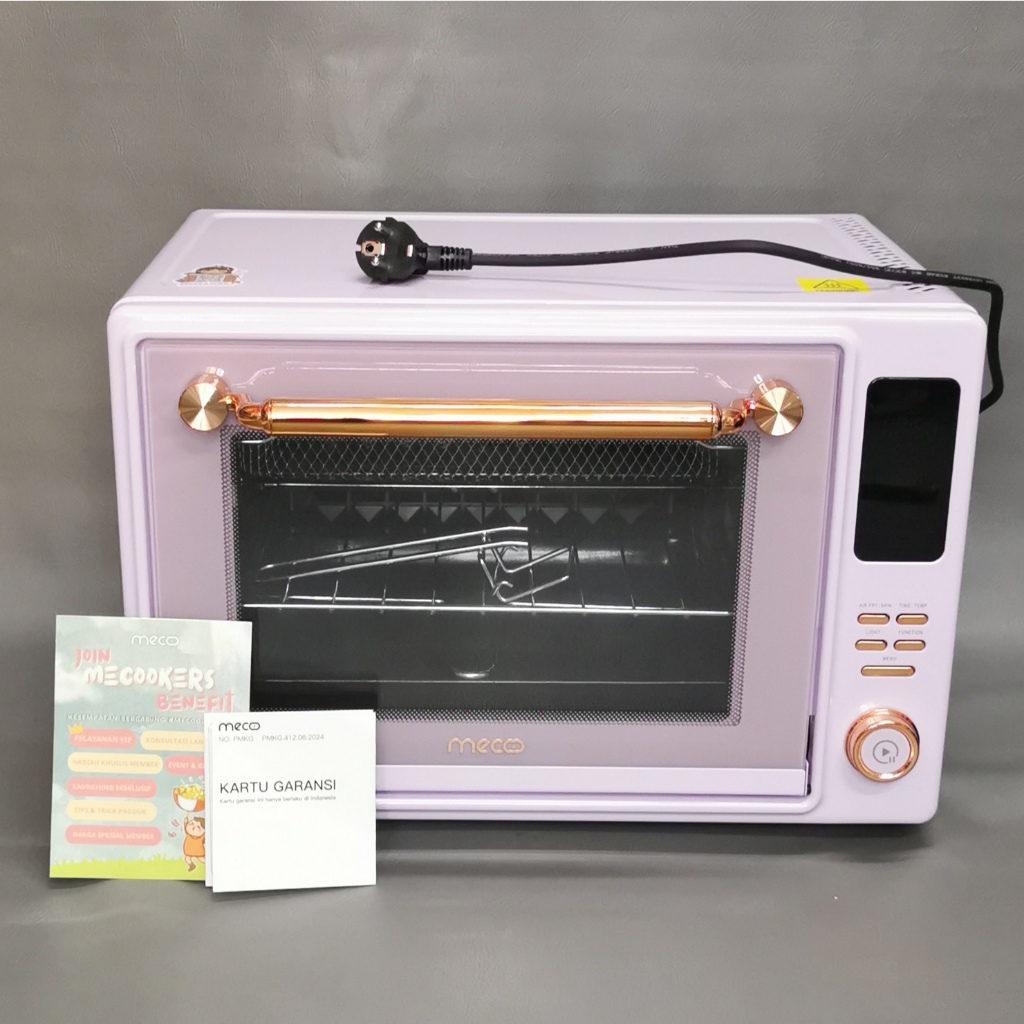 Mecoo Aesthetic Premium Digital Oven Listrik 980 Low Watt 38 Liter Smart LED Air Fryer ORIGINAL SECO
