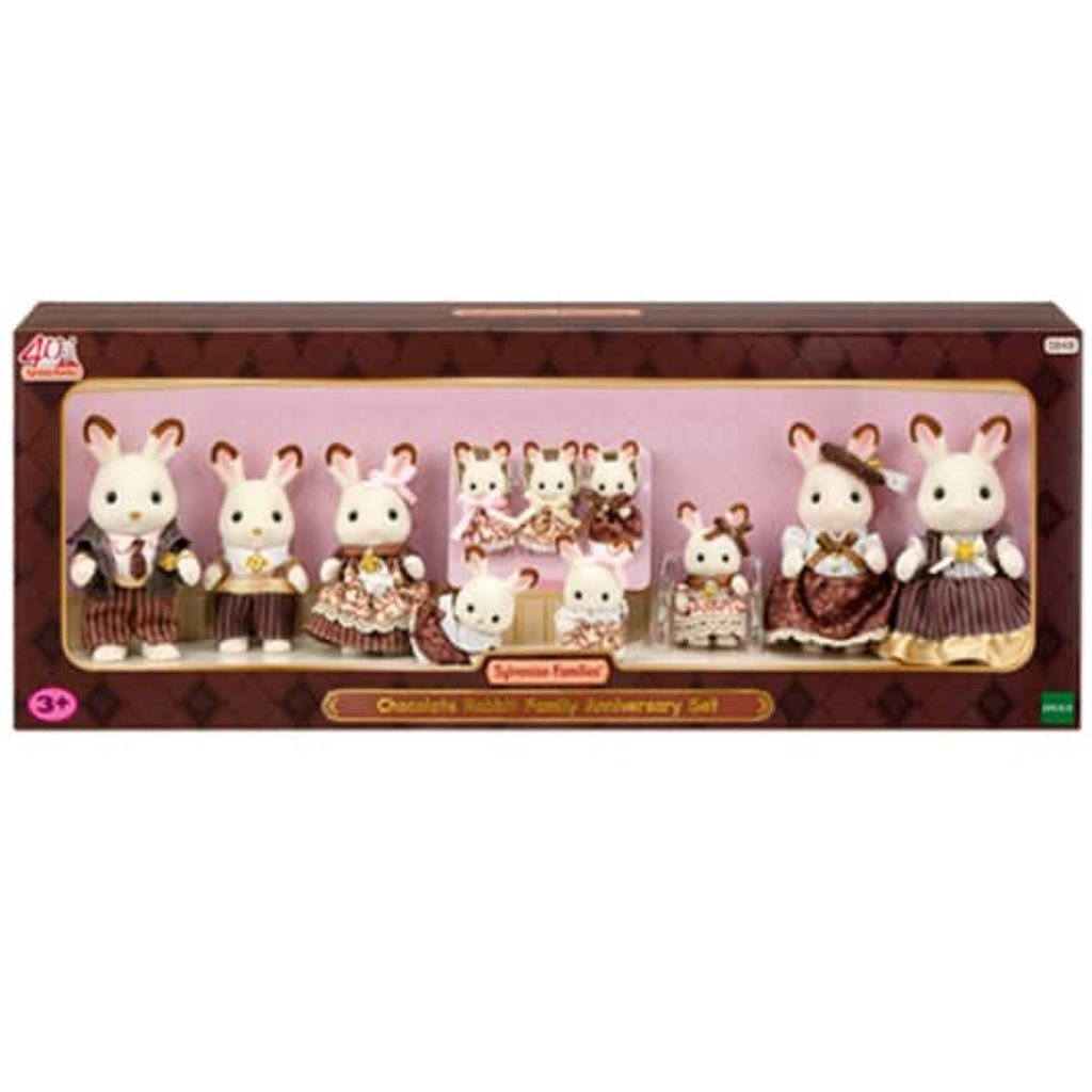 Mainan Koleksi Sylvanian Chocolate rabbit family anniversary set 58480