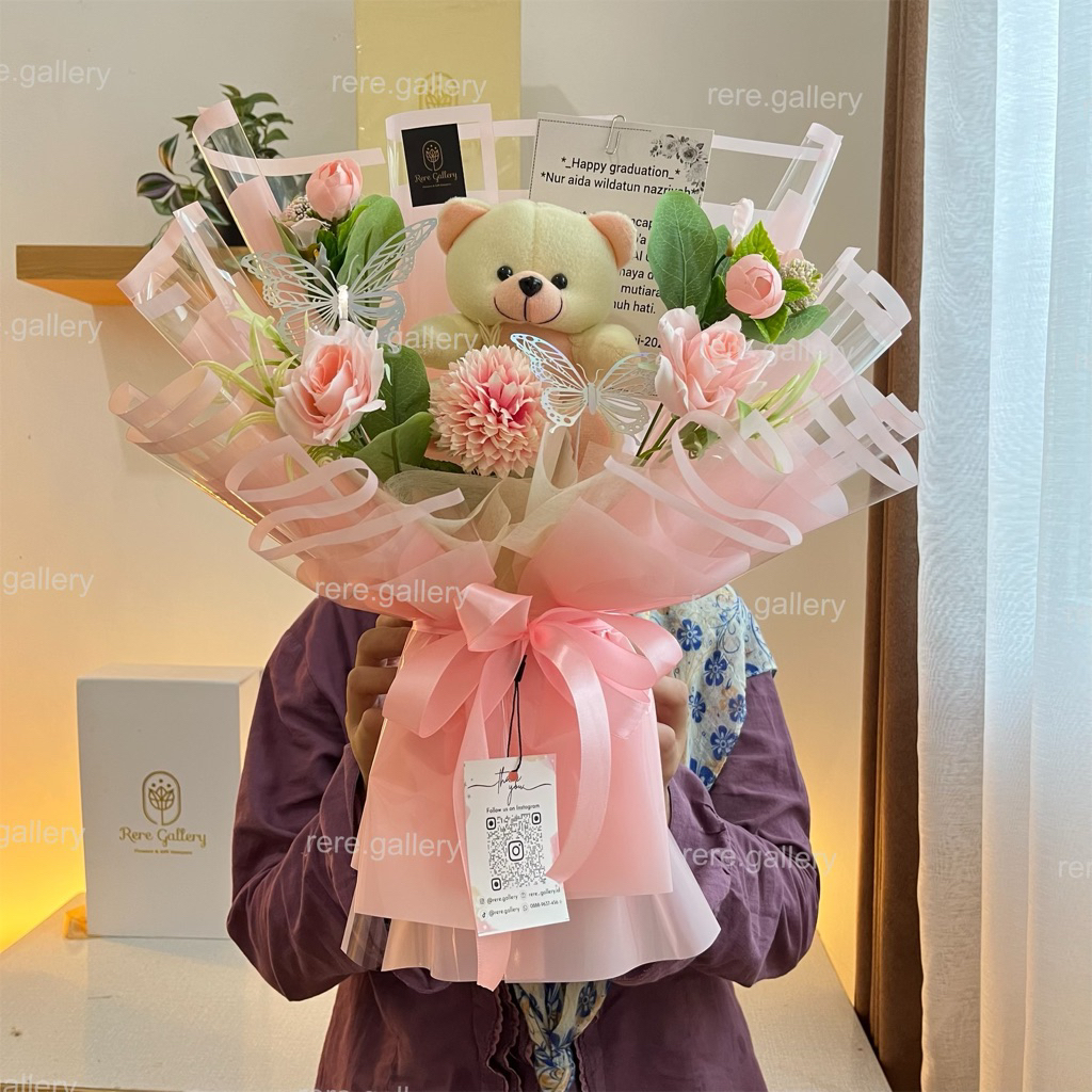 Buket boneka murah / kado ulang tahun cewek / buket bunga / hadiah wisuda  / buket bunga boneka wisu