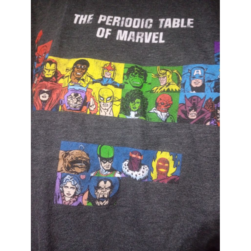 kaos vintage Marvel tabel periodik